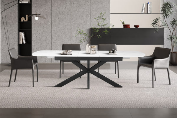 Table extensible 'Hestia' 180-220 cm Ovale Danoise Pierre Blanc – Image 2