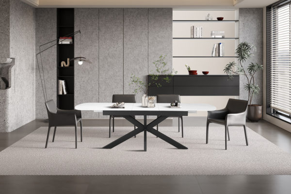 Table extensible 'Hestia' 180-220 cm Ovale Danoise Pierre Blanc – Image 3