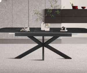 Table extensible 'Hestia' 180-220 cm Ovale Danoise Pierre Noir