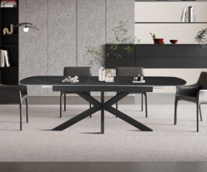 Alternative view of Table extensible 'Hestia' 180-220 cm Ovale Danoise Pierre Noir