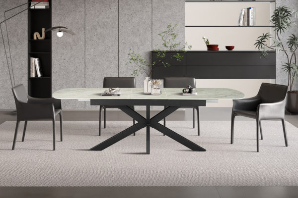 Table extensible 'Hestia' 180-220 cm Ovale Danoise Brillant Pierre Beige – Image 2