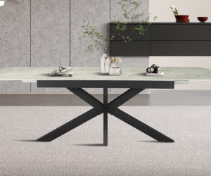Table extensible 'Hestia' 180-220 cm Ovale Danoise Brillant Pierre Beige