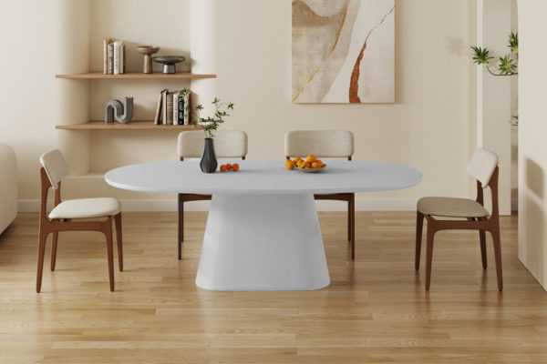 Table 'Tavira' 220 cm Ovale Ciment Ecru