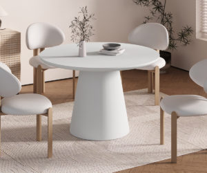 Table 'Tavira' 120 cm Ronde Ciment Ecru
