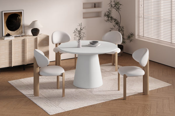 Table 'Tavira' 120 cm Ronde Ciment Ecru – Image 3