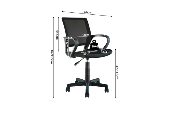 Chaise de bureau 'Pura' Noir – Image 8