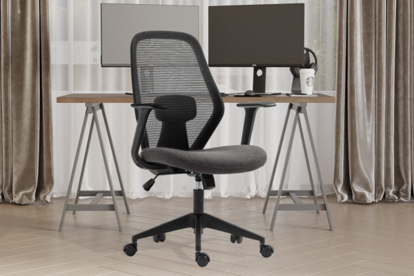 Chaise de bureau 'Claude' Mesh Noir/Gris