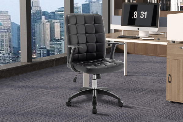 Chaise de bureau 'Luka' Noir PU