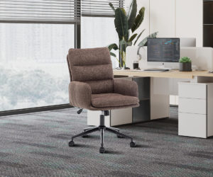 Alternative view of Chaise de bureau 'Aimé' Tissu Fabb Raven 45 Brun