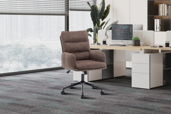 Chaise de bureau 'Aimé' Tissu Fabb Raven 45 Brun – Image 2