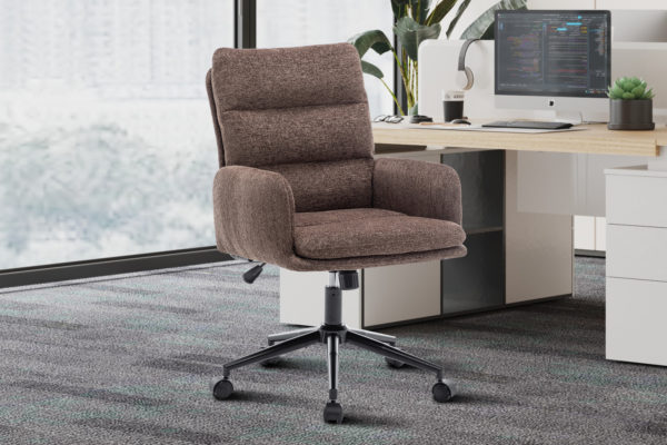 Chaise de bureau 'Aimé' Tissu Fabb Raven 45 Brun
