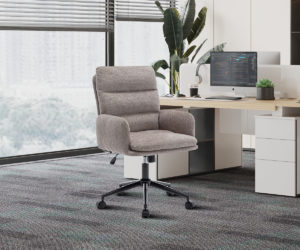 Alternative view of Chaise de bureau 'Aimé' Tissu Fabb Raven 30 Sable