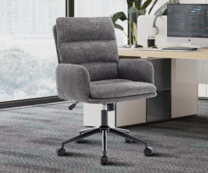 Chaise de bureau 'Aimé' Tissu Fabb Raven 13 Gris foncé