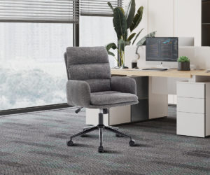 Alternative view of Chaise de bureau 'Aimé' Tissu Fabb Raven 13 Gris foncé