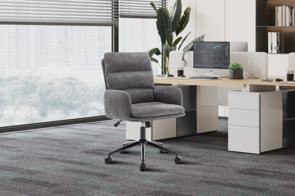 Chaise de bureau 'Aimé' Tissu Fabb Raven 13 Gris foncé – Image 2
