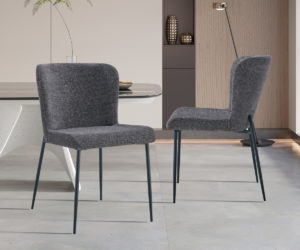 Chaise 'Lisa' Tissu Fabb Raven 13 Gris foncé