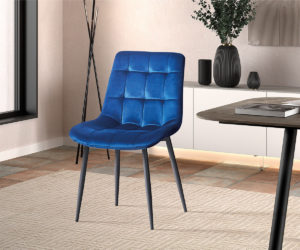Chaise 'Juta' Velours Bleu