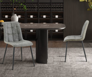 Chaise 'Furas' Vintage PU Gris