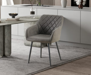 Alternative view of Chaise 'Peron' PU Micro fibre Gris