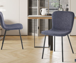 Chaise 'Susan' Bouclé Gris Foncé