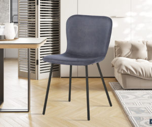 Chaise 'Susan' PU Gris foncé