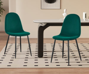 Chaise 'Boy' Velours Vert