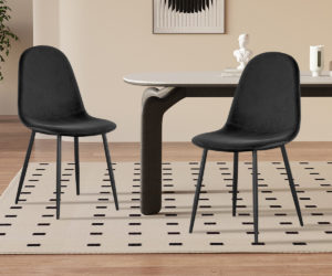 Chaise 'Boy' Velours Noir