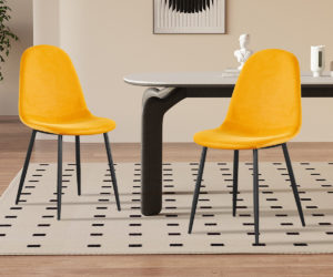 Chaise 'Boy' Velours Jaune