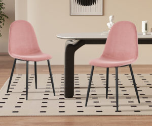 Chaise 'Boy' Velours Rose