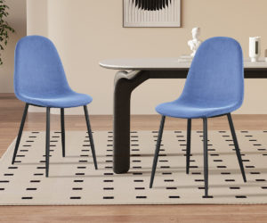 Chaise 'Boy' Velours Bleu clair