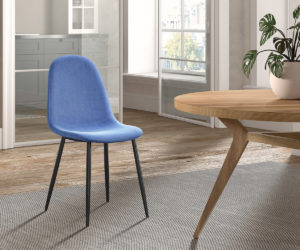 Alternative view of Chaise 'Boy' Velours Bleu clair