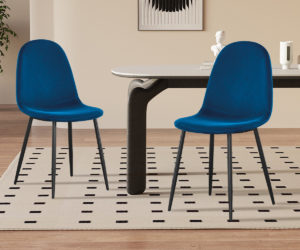 Chaise 'Boy' Velours Bleu foncé