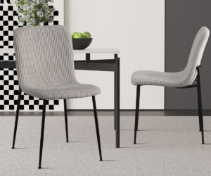 Chaise 'Alice' Corduroy Gris clair