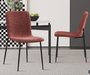 Chaise 'Alice' Bouclé Rose