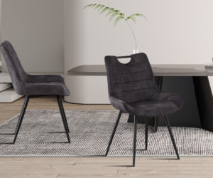 Chaise 'Nina' Velours Gris