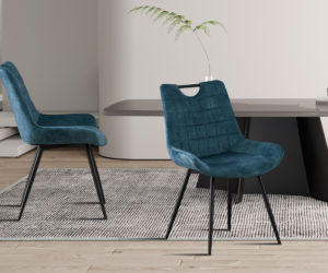 Chaise 'Nina' Velours Petrol