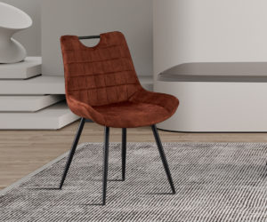 Chaise 'Nina' Velours Rouille