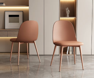 Chaise 'Jasmin' Assise PP Coussin PU Terracotta