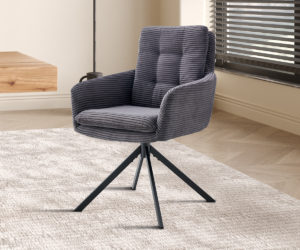 Alternative view of Chaise 'Luna' Pivotant en Corduroy Fabb Hyper 16 Gris