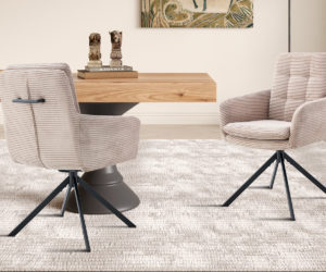 Chaise 'Luna' Pivotant en Corduroy Fabb Hyper 38 Sable