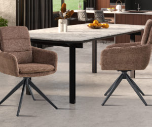 Chaise 'Lisold' Pivotant en Tissu Fabb Raven 45 Brun