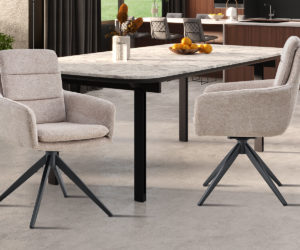 Chaise 'Lisold' Pivotant en Tissu Fabb Raven 30 Sable