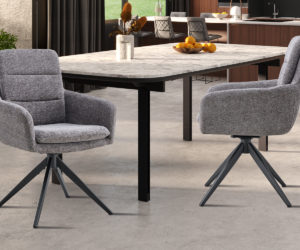 Chaise 'Lisold' Pivotant en Tissu Fabb Raven 13 Gris foncé