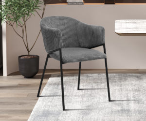 Alternative view of Chaise 'Hugo' Corduroy Gris foncé