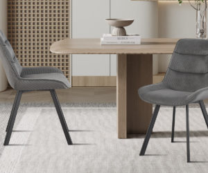 Chaise 'Amelie' Corduroy Gris