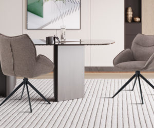 Chaise 'Mahi' Pivotant en Tissu Ote Share 400 Poivre