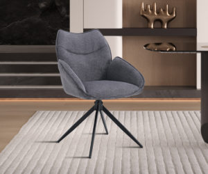 Chaise 'Mahi' Pivotant en Tissu Ote Share 456 Gris foncé