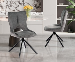 Chaise 'Mori' Pivotant en Tissu Ote Share 456 Gris foncé