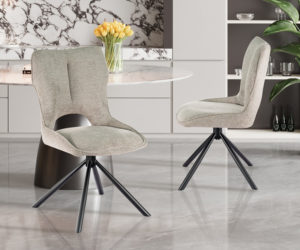 Chaise 'Mori' Pivotant en Tissu Ote Share 160 Gris clair