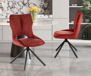 Chaise 'Mori' Pivotant en Tissu Ote Share 230 Rouge